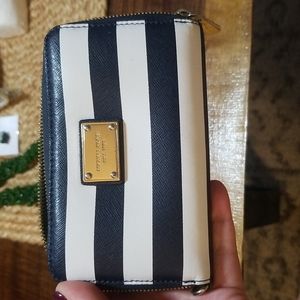 Michael Kors wallet, navy blue and white
